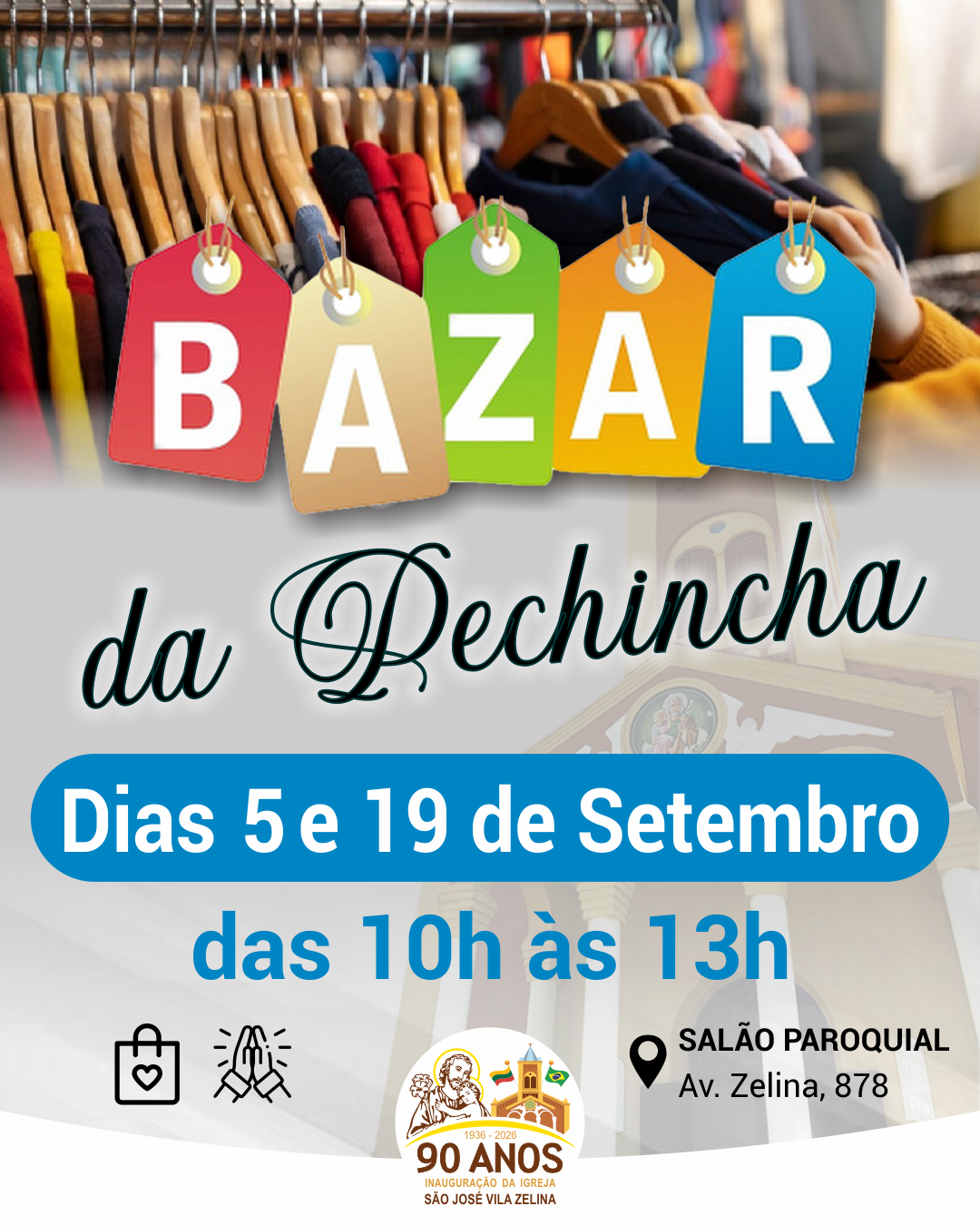 par são josé - bazar da pechincha - 5 e 19 setembro