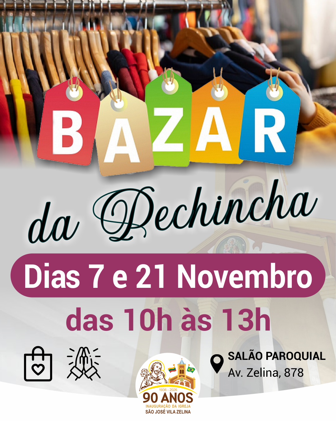 par são josé - bazar da pechincha - 7 e 21 novembro